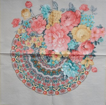 Ubrousky 33 x 33 cm Květinová mandala