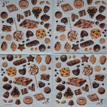 Ubrousky 33 x 33 cm Bonbony a čokoláda