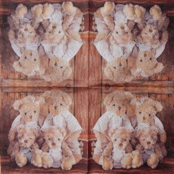 Ubrousky 33 x 33 cm Medvědí rodinka