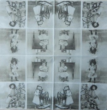 Ubrousky 33 x 33 cm Děti Sepia - 1 kus