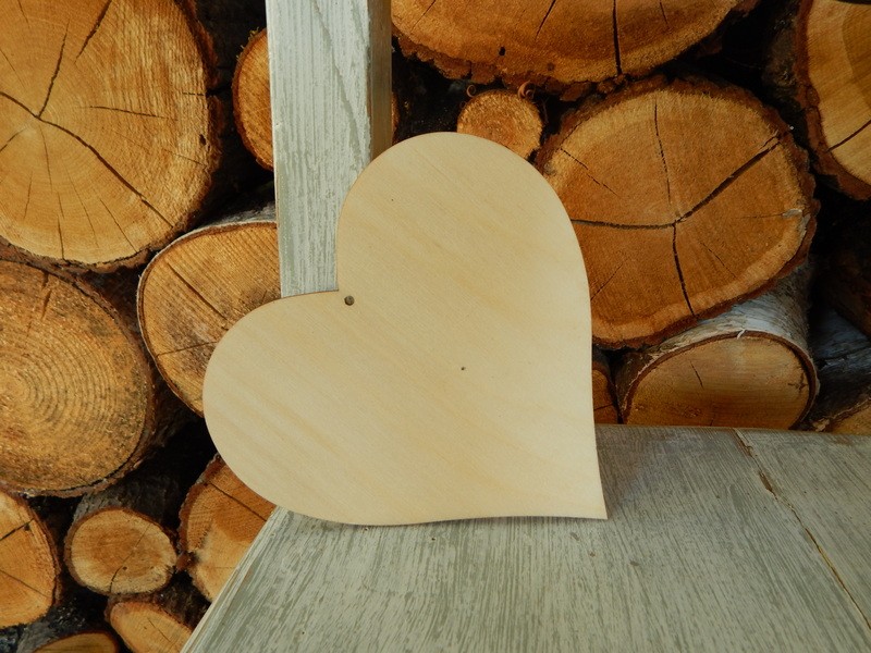 Dřevěné srdíčko překližka rovné 13,5 x 13,5 cm 