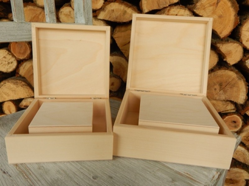 Dřevěné krabičky 4 v 1 