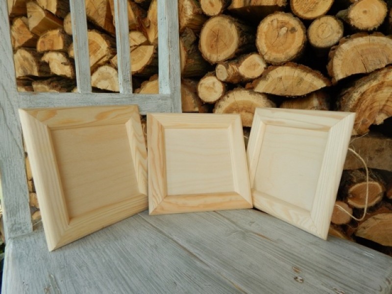 Dřevěný rámeček sada s provázkem menší