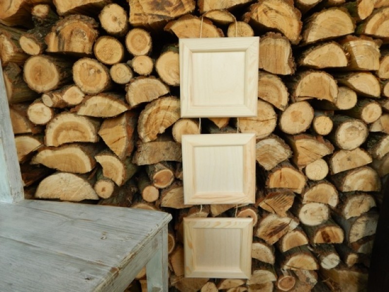 Dřevěný rámeček sada s provázkem menší