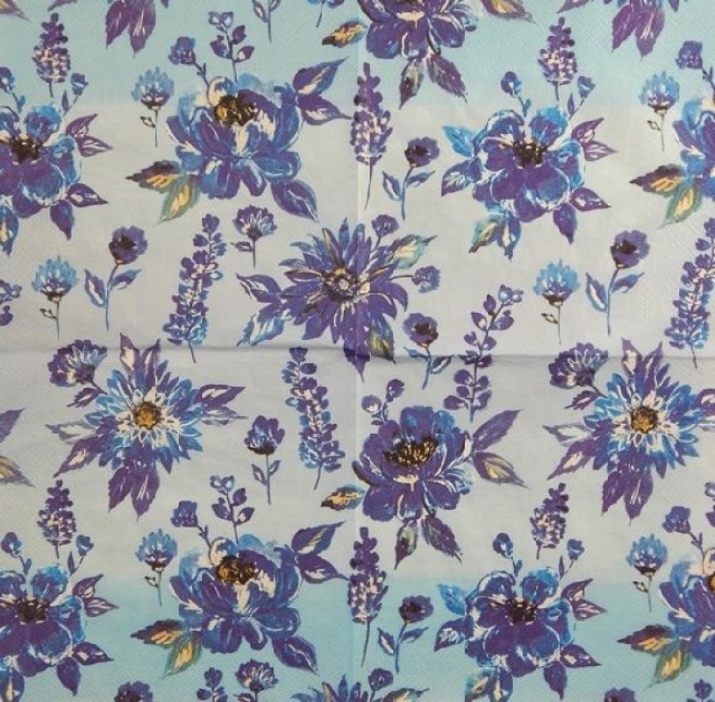 Ubrousky 33 x 33 cm Modré květy