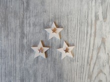 Dřevěné hvězdičky bílé 3,5 cm 48 ks