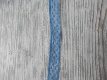 Stuha krajka 1,7 cm x 9 metrů modrá s puntíkem