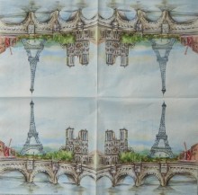 Ubrousky 33 x 33 cm Paříž památky - 1 kus