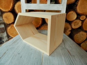 Dřevěná polička domek malá bez zadní stěny
