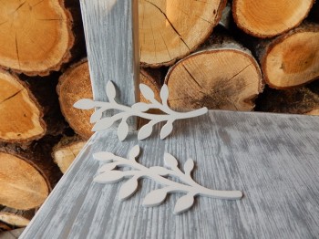 Dřevěná větvička bílá 4 kusy