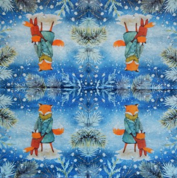 Ubrousky  33  x 33 cm Dancing foxes