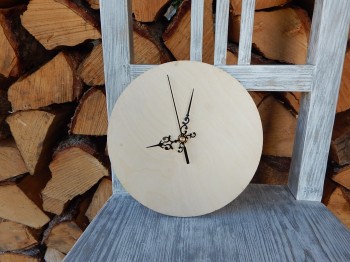 Dřevěné hodiny kulaté 21 cm včetně strojku