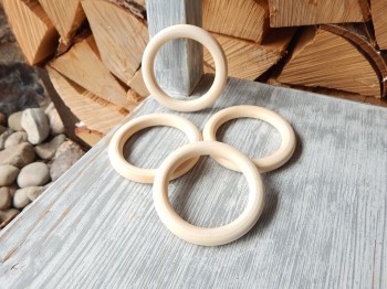 Kroužky dřevěné 7,5 cm/ 4 ks na macramé
