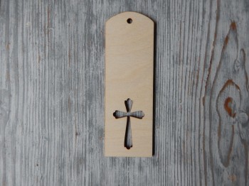 Dřevěná záložka do knihy s křížek