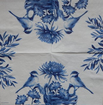 Ubrousky 25 x 25 cm Modrý ptáček