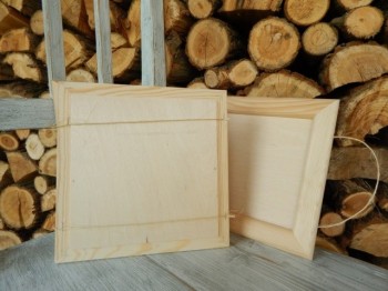 Dřevěný rámeček  sada s provázkem větší