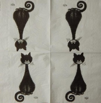 Ubrousky 33 x 33 cm Kočka černá číča