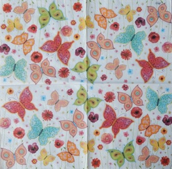 Ubrousky 33 x 33 cm Motýlci barevní