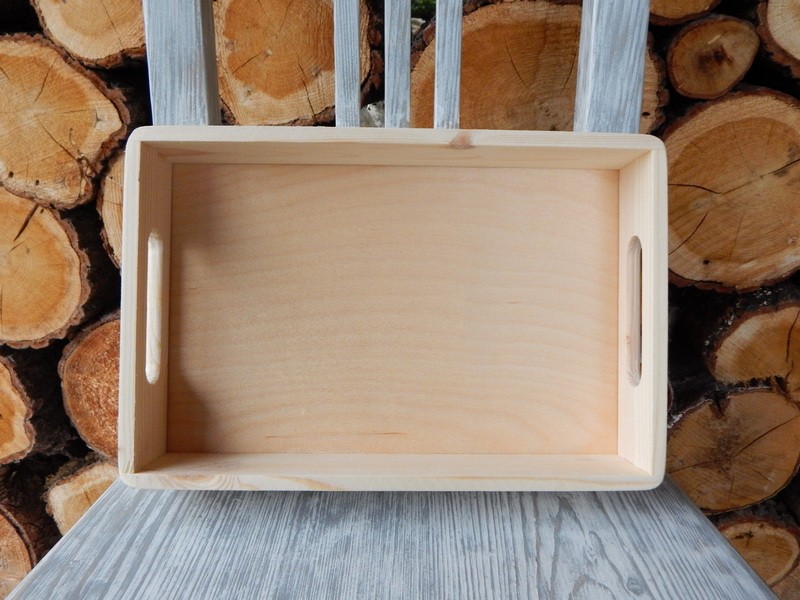 Dřevěný podnos box malý 29,5 x 19,5  x 7 cm