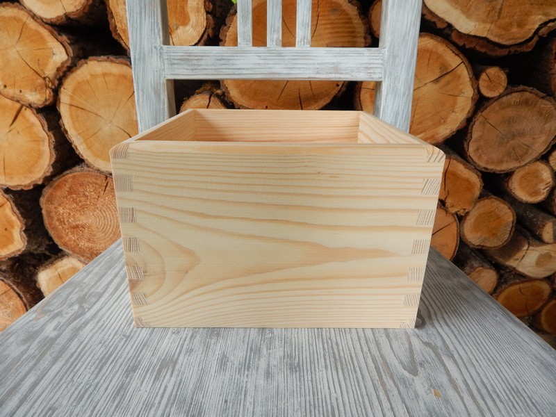 Dřevěná krabička čtverec bez víka 20 x 20 cm
