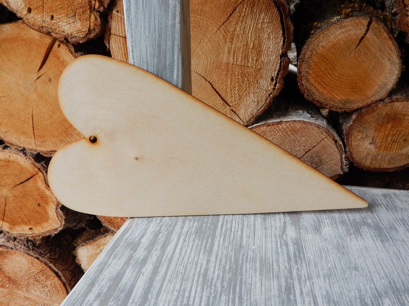 Dřevěná sada - srdíčka dlouhá 3 kusy