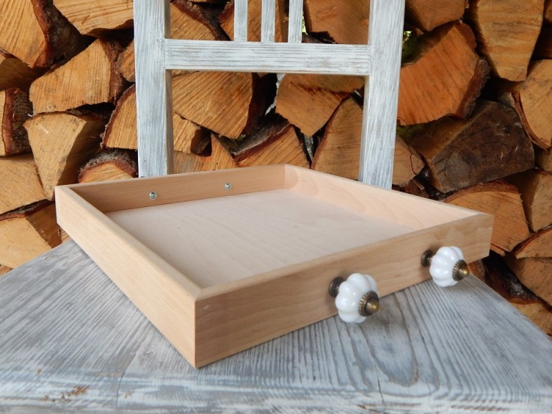 Dřevěný podnos dírky obdelník český výrobek 