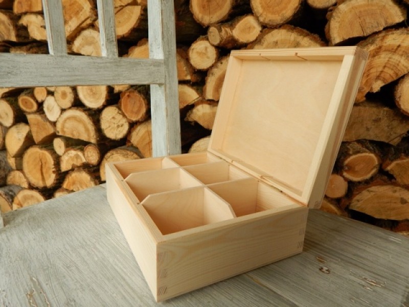Dřevěná krabička na čaj 6 komor
