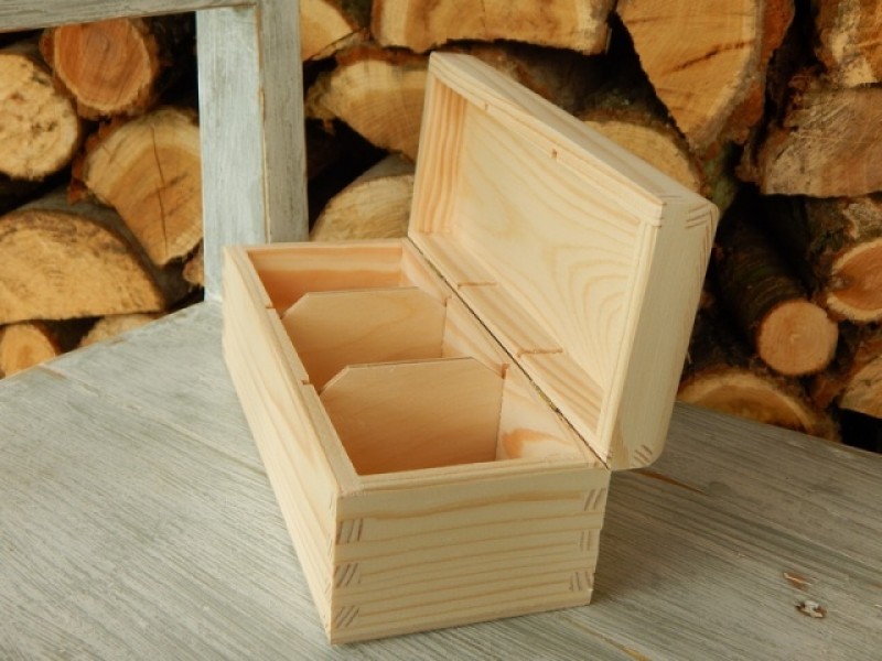 Dřevěná krabička na čaj 3 komory